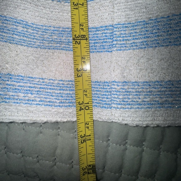 Lilly Pulitzer Rylan Flutter Blue Lurex Boucle Stripe Daisy Pearl Lace Dress Sz6 - Picture 7 of 15